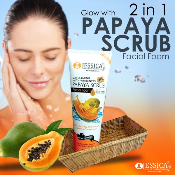 Jessica Exfoliating With Whitening Papaya Scrub Face Wash– 3szone
